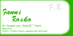 fanni rosko business card